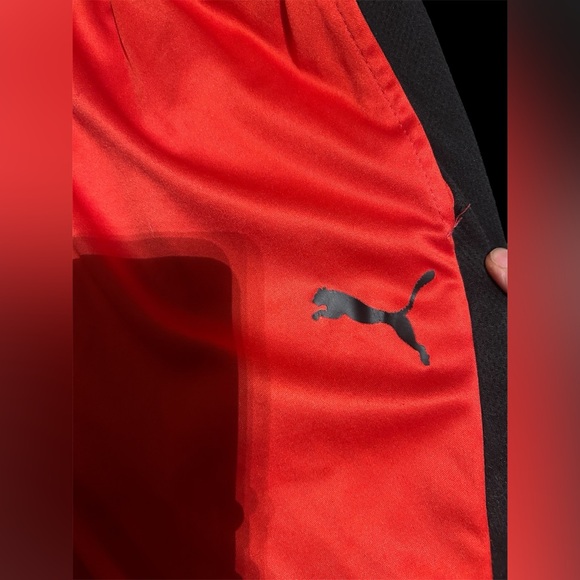 Red/black youth Puma elastic waist shorts (XL 18-20) side pockets Polyester - Picture 2 of 9